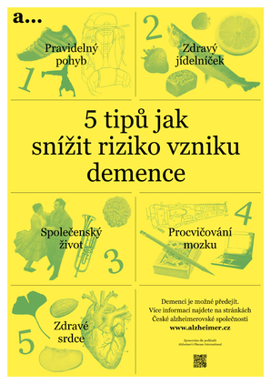 Plakát A2 5 tipů, jak snížit riziko demence